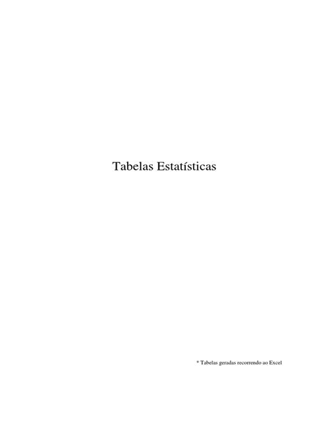 Tabelas Estatisticas Pdf Mathematical And Quantitative Methods