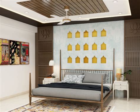 Indian Traditional False Ceiling Design For Bedroom Livspace