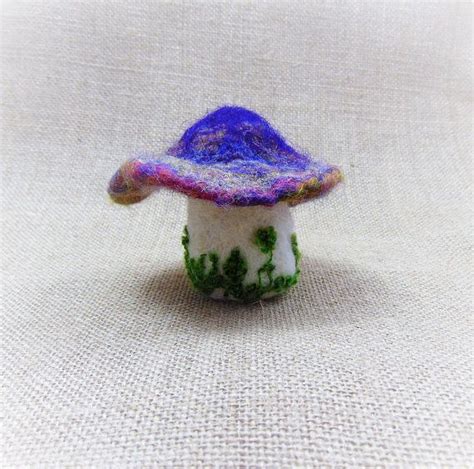 Woodland Ornament Needle Felted Mushroom Dark Mushroom Felt Ornament