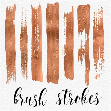 Brush Stroke Clipart Copper Digital Clipart Copper Etsy