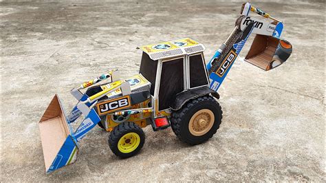 How To Make Jcb From Matchbox At Home Diy Jcb Backhoe Loader With