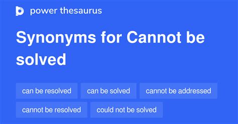 Cannot Be Solved Synonyms 76 Words And Phrases For Cannot Be Solved