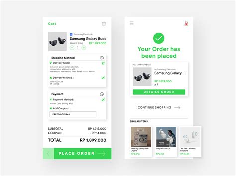 E Commerce Cart Order Placed UI Design By Muhamad Yudha Rifai On Dribbble