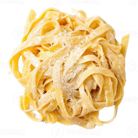 Cremoso Fettuccine Alfredo Pasta Con Parmesano Sin Fondo Transparente