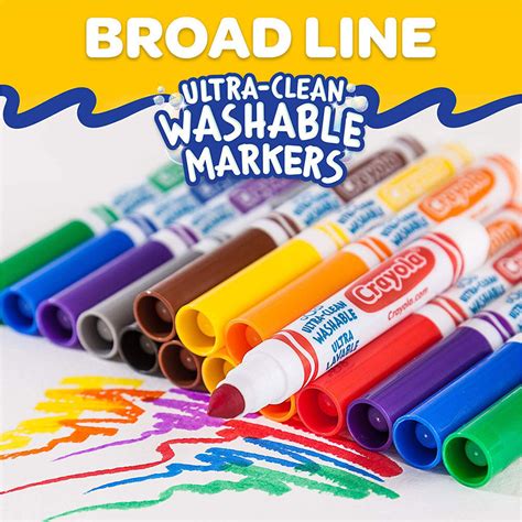 Crayola Ultra Clean Classic Colours Washable Broad Line Markers 30