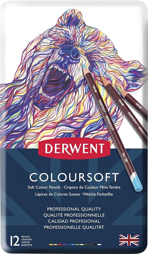 Estojo Lata L Pis De Cor Coloursoft Derwent Cores Casa Elias