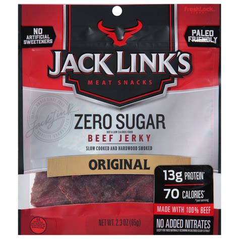 Save On Jack Links Meat Snacks Zero Sugar Beef Jerky Original Order