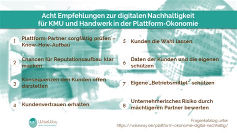 Plattform Ökonomie digital nachhaltig Empfehlungen für KMU und