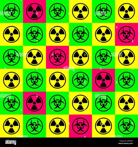 Biohazard And Radioactive Waste Pattern Seamless Biohazard Sign And