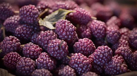 Premium Ai Image A Photo Showcasing The Intricate Details And Textures Of A Cluster Of Mulberries