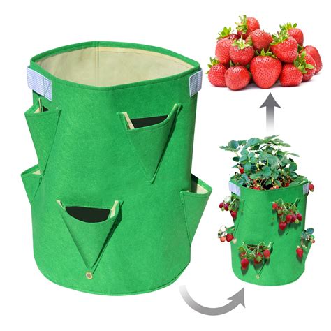 Sunny Planter Bag Felt Fabric Garden Planting Bag Grow Strawberry And