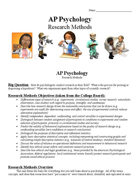 Ap Psychology Research Methods Pdf Experiment Scientific Control