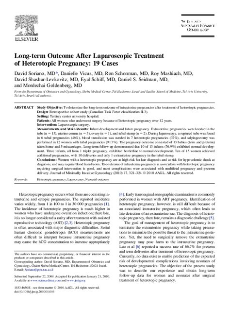 (PDF) Long-term Outcomes of Laparoscopic Heterotopic Pregnancy Treatment