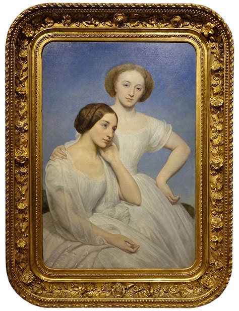 Ary Scheffer 1795 1858 Portrait de deux jeunes filles XIXe siècle