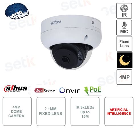 IPC HDBW3441R AS P Telecamera IP PoE ONVIF Dome 4MP Ottica Fissa