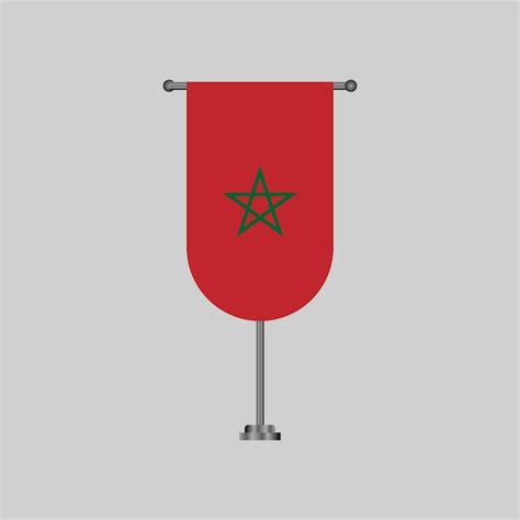 Ilustración de la plantilla de la bandera de marruecos Vector Premium