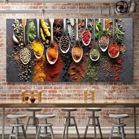 Food Painting Modern Spices Poster Canvas Modular Picture For Kitchen