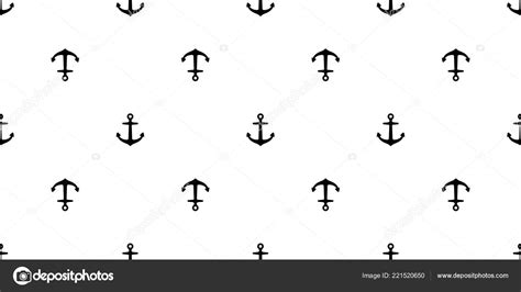 Anchor Seamless Pattern Vector Boat Helm Pirate Nautical Maritime