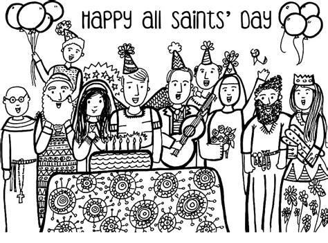 Happy All Saints Day Printable Coloring Page Download Print Or Color