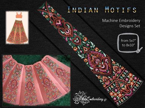 Indian Motifs Machine Embroidery Designs Set for Indian Women's ...