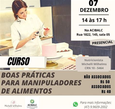 Acibalc abre inscrições para Curso de Boas Práticas para Manipuladores