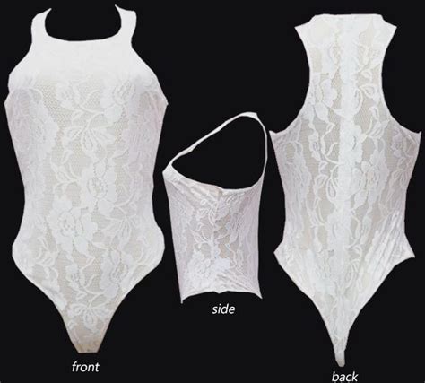 Mfed White Lace Nude Illusion Racer Back Bodysuit Price From Jumia In