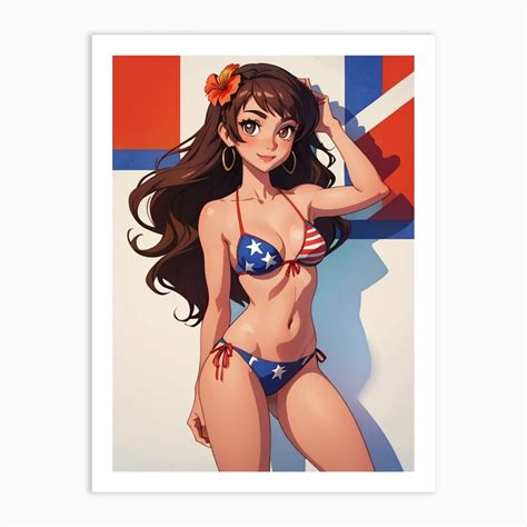 American Girl In Bikini Art Print By Redbeard19d Fy