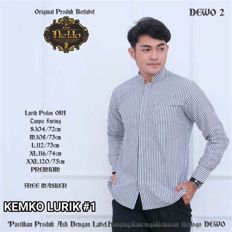 Jual Kemeja Pria Lengan Panjang Krah Koko Bahan Tenun Lurik Batik Kerja