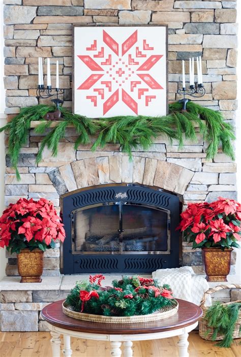 Red And White Christmas Mantel The Lilypad Cottage