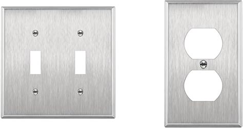 ENERLITES Toggle Light Switch Stainless Steel Wall Plate Bundle With