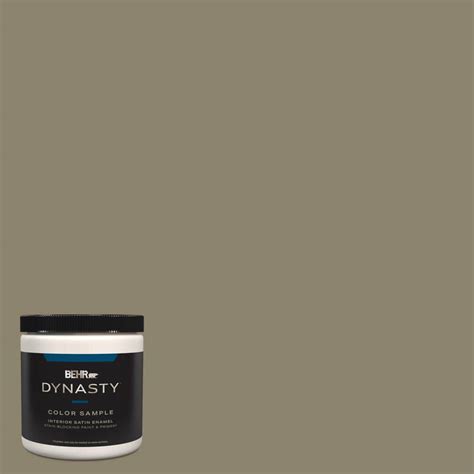 BEHR DYNASTY 8 Oz ECC 55 3 Olive Sprig Satin Enamel Stain Blocking