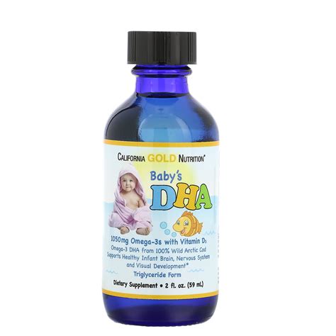 California Gold Nutrition, Baby's DHA, Omega-3s with Vitamin D3, 1050 ...