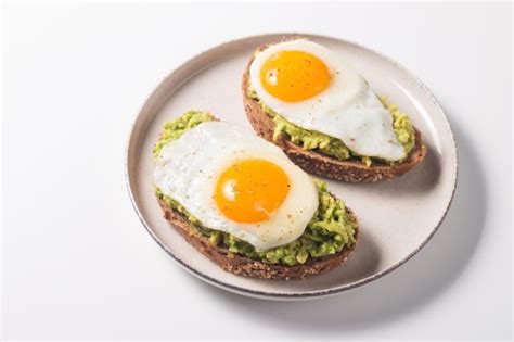 Premium Photo Avocado Egg Sandwich With A Glass Of Water Healthy