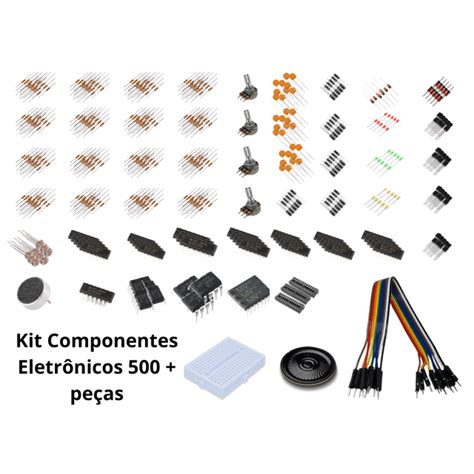 Kit De Componentes Eletrônicos Para Iniciante 500 Peças Raisa Produtos Eletrônicos