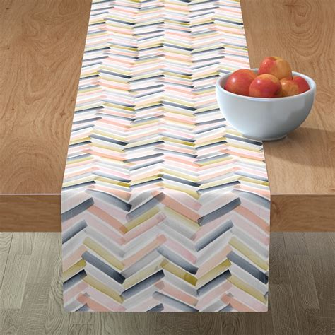 Chevron Blush And Navy Table Runner Shutterfly