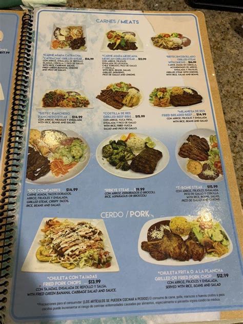 Menu at Costa Del Sol #2 restaurant, Charlotte, Park Rd