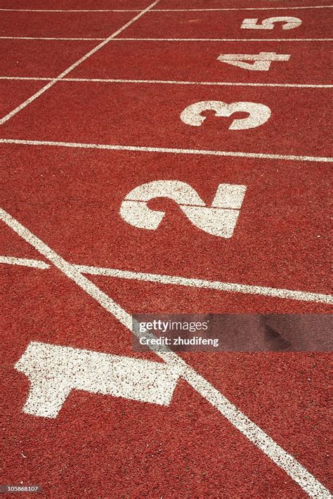 Number On Running Track Finish Line High Res Stock Photo Getty Images