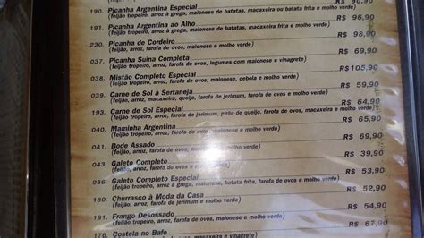 Menu Em Casa Da Picanha Restaurante Recife R Santos Leite