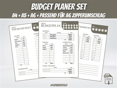 Budget Planner German A A A For A Envelope Financial Planner To