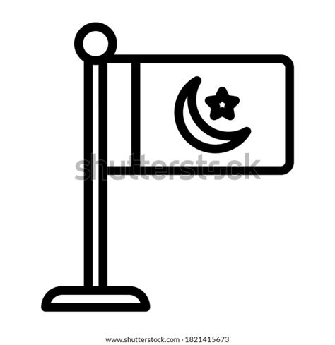 Crescent Moon Star Depicting National Flag Stock Vector (Royalty Free ...