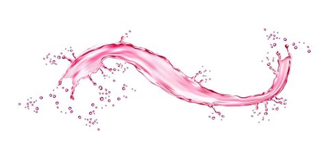 Realistic pink water wave splash, juice or wine 37907054 Vector Art at ...