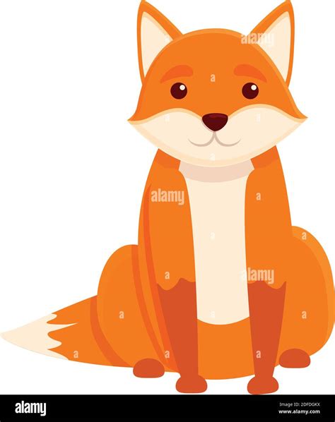 Fox sitting icon. Cartoon of fox sitting vector icon for web design isolated on white background ...