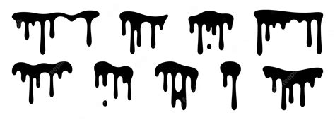 Premium Vector Drip Paint Drip Paint Silhouette Set Dripping Liquid