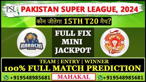 15th Match Karachi Kings Vs Islamabad United Krk Vs Isu 15th Match