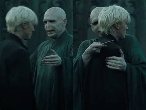 'Harry Potter': Ralph Fiennes Improvised Awkward Voldemort-Draco Hug - Business Insider