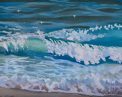 Original Wave Painting Ocean Wave Art Ocean Art Wave Surf Art Art