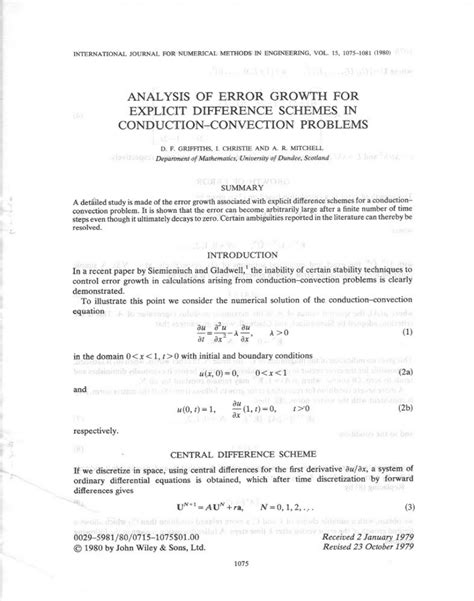 PDF Analysis Of Error Growth For Explicit Difference Schemes