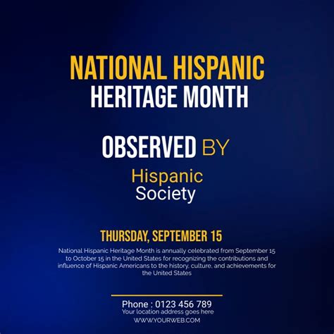 Hispanic Heritage Month Social Media Template Postermywall