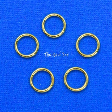 Mm K Solid Yellow Gold Round Closed Jump Rings Findings Quantity