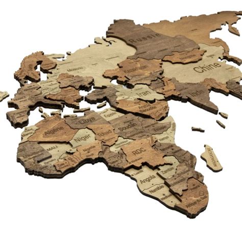 Puzzle Carte Du Monde En Bois D Fonc E Xl Creatif Puzzle Avec